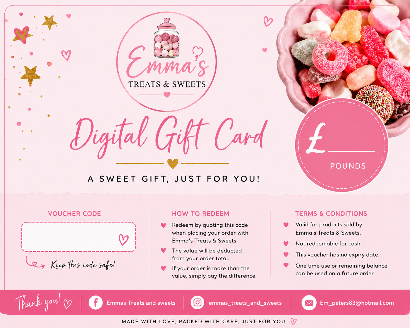 Sweet gift card