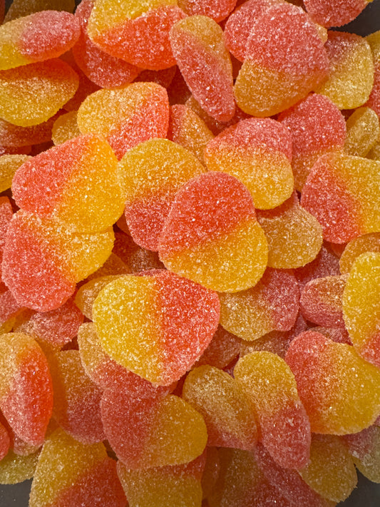 Fizzy peach hearts 100g