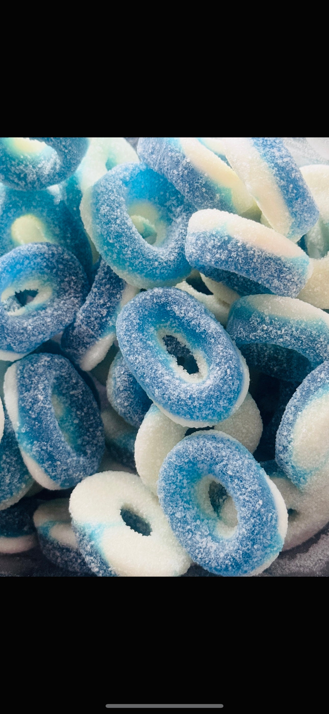 Blue raspberry rings 100g