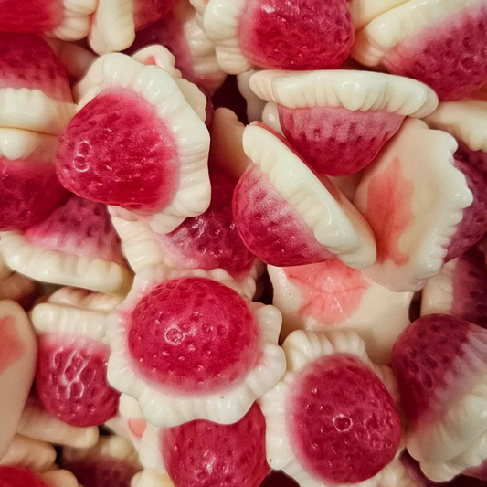Jelly filled Strawberries and cream 100g